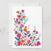 明るい赤紫色メキシカンフラワーズシンコデマヨフィエスタ 招待状 (裏面)