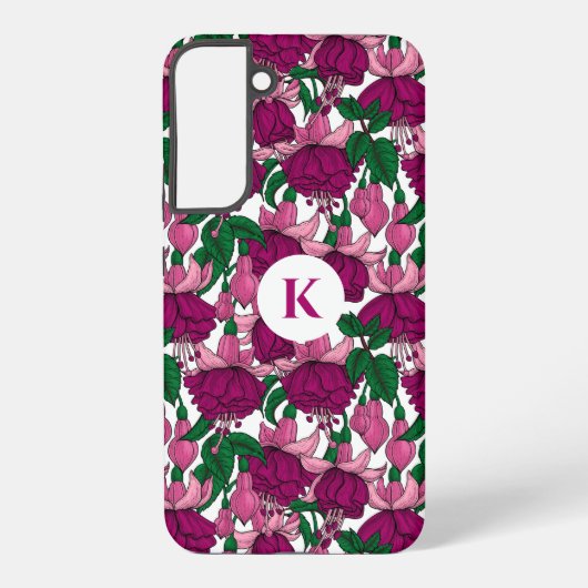 明るい赤紫色モノグラム SAMSUNG GALAXYケース (裏面)