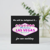 明るい赤紫色ラスベガスサインモダン結婚式招待状 招待状 (スタンド正面)