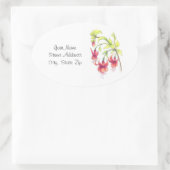 明るい赤紫色ラベル 楕円形シール (バッグ)