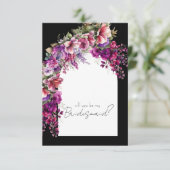 明るい赤紫色ラベンダーフローラアーチブリデスメイド提案 招待状 (スタンド正面)