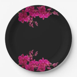 明るい赤紫色ラン結婚クのプレート- ペーパープレート