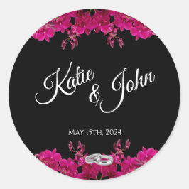 明るい赤紫色ラン結婚スのリングや輪- ラウンドシール