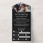 明るい赤紫色ラン結婚スの黒 – オールインワン招待状 (内側)