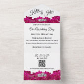 明るい赤紫色ラン結婚ス –  オールインワン招待状 (内側)