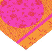 明るい赤紫色レッドオレンジ牡丹パターンショートテーブルルーン ショートテーブルランナー (コーナー)