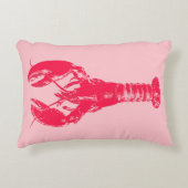 明るい赤紫色ロブスターオンライトピンク アクセントクッション (正面)