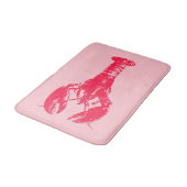 明るい赤紫色ロブスターオンライトピンク バスマット (アングル)