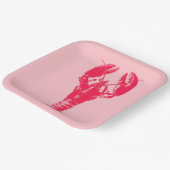 明るい赤紫色ロブスターオンライトピンク ペーパープレート (傾斜あり)