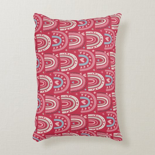 明るい赤紫色ヴァレンティーンズデイレインボウズ アクセントクッション (正面(垂直))
