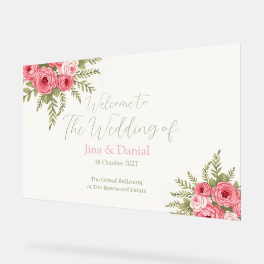 明るい赤紫色夢 アクリルサイン (傾斜)