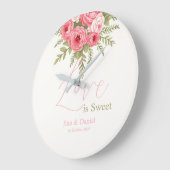 明るい赤紫色夢 ラージ壁時計 (傾斜)