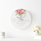 明るい赤紫色夢 ラージ壁時計 (ホーム)