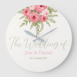 明るい赤紫色夢 ラージ壁時計