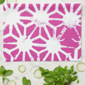 明るい赤紫色幾何学 キッチンタオル (折り畳み)