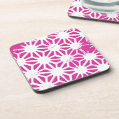 明るい赤紫色幾何学 コースター (左側)