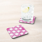 明るい赤紫色幾何学 コースター (右側)