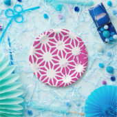 明るい赤紫色幾何学 ペーパープレート (パーティー)