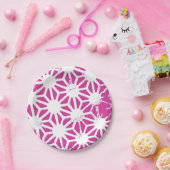 明るい赤紫色幾何学 ペーパープレート (パーティー)