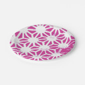 明るい赤紫色幾何学 ペーパープレート (アングル)