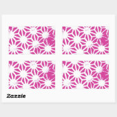 明るい赤紫色幾何学 長方形シール (シート)