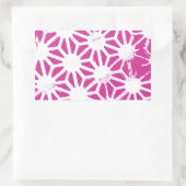 明るい赤紫色幾何学 長方形シール (バッグ)