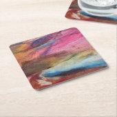 明るい赤紫色式 スクエアペーパーコースター (アングル)