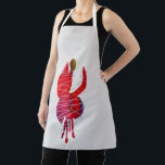 明るい赤紫色抽象芸術水色フローラ エプロン<br><div class="desc">抽象芸術オリジナルアートデザイン水彩アーティストのピンクの明るい赤紫色花とシルバーラインデザイン。コンテンポラリーモダン素晴らしデザイン。カラフルフローラ</div>