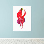 明るい赤紫色抽象芸術水色フローラ キャンバスプリント (インサイチュ (ウッドフロア))