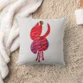 明るい赤紫色抽象芸術水色フローラ クッション (ブランケット)