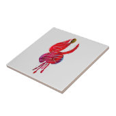 明るい赤紫色抽象芸術水色フローラ タイル (側面)