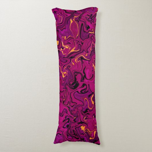 明るい赤紫色抽象芸術流体アートはっきりした、ピンクのテクスチャ体 ボディピロー (正面縦)