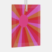 明るい赤紫色日が差すことミニマリストカラフルサンキャッチャー ガラスオーナメント (正面右)