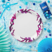 明るい赤紫色桜フラッ絵画ズ紙プレート ペーパープレート (パーティー)