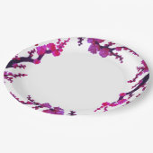 明るい赤紫色桜フラッ絵画ズ紙プレート ペーパープレート (アングル)
