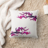 明るい赤紫色桜ブロッサムピロー クッション (ブランケット)