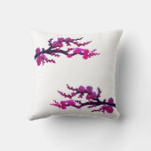 明るい赤紫色桜ブロッサムピロー クッション (裏面)
