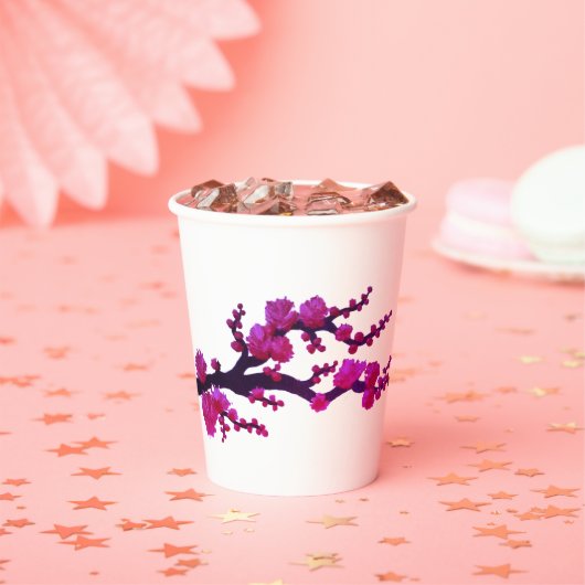 明るい赤紫色桜ブロッサム絵画ズバイサラモトラネス 紙コップ (インサイチュ)