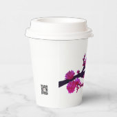 明るい赤紫色桜ブロッサム絵画ズバイサラモトラネス 紙コップ (右)