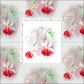 明るい赤紫色植物画水色織物 ファブリック (タイル)