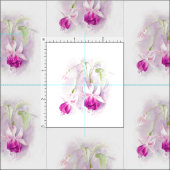 明るい赤紫色植物芸術ピンクの水彩織物 ファブリック (タイル)