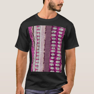 明るい赤紫色民族縁ど抽象芸術 Tシャツ