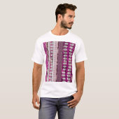 明るい赤紫色民族縁ど抽象芸術 Tシャツ (正面フル)