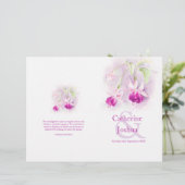 明るい赤紫色水彩パープルピンク結婚式 プログラム (スタンド正面)