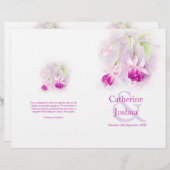 明るい赤紫色水彩パープルピンク結婚式 プログラム (正面/裏面)