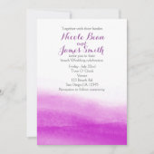 明るい赤紫色水彩モダン結婚式招待状 招待状 (正面)