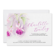 明るい赤紫色水彩深いピンク結婚アートの風景