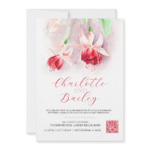 明るい赤紫色水彩赤ピンクアート結婚の写真