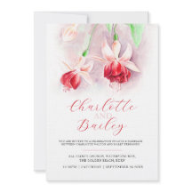 明るい赤紫色水彩赤ピンクアート結婚ズ