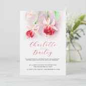 明るい赤紫色水彩赤ピンクアート結婚ズ 招待状 (スタンド正面)